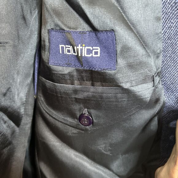 Lord & Taylor Nautica Men’s Wool Cashmere Blue Blazer Mens 42R Striped 3 Button - Picture 8 of 10